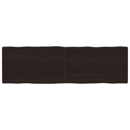 Piano Tavolo Marrone Scuro 200x60x(2-4) cm Rovere Non Trattato