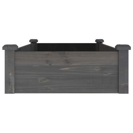 Fioriera Giardino con Fodera Grigia 120x60x25cm Massello Abete