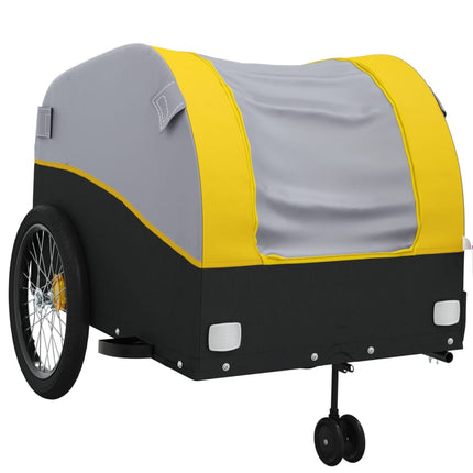 Rimorchio da Bici Nero e Giallo 45 kg in Ferro