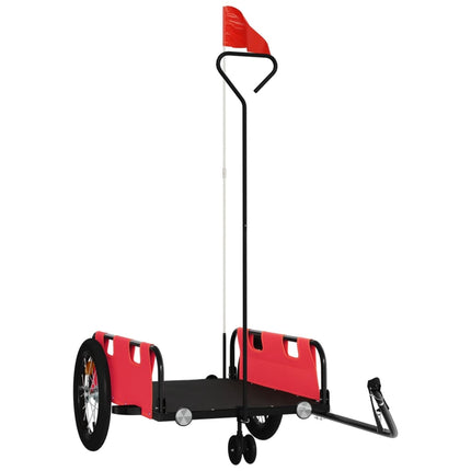 Rimorchio da Bici Rosso Oxford e Ferro
