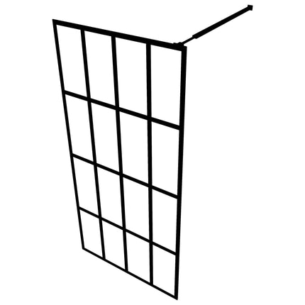 Parete Doccia Walk in Mensola Nera 90x195cm Vetro ESG Alluminio