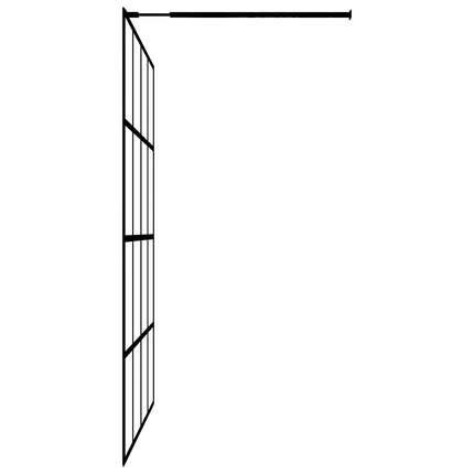 Parete Doccia Walk in Mensola Nera 90x195cm Vetro ESG Alluminio
