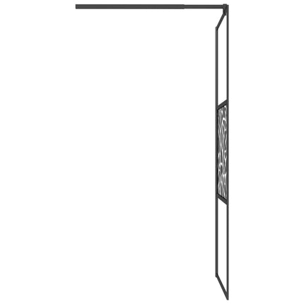 Parete Doccia Walk in Mensola Nera 90x195cm Vetro ESG Alluminio