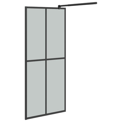 Parete Doccia Walk in Mensola Nera 90x195cm Vetro ESG Alluminio