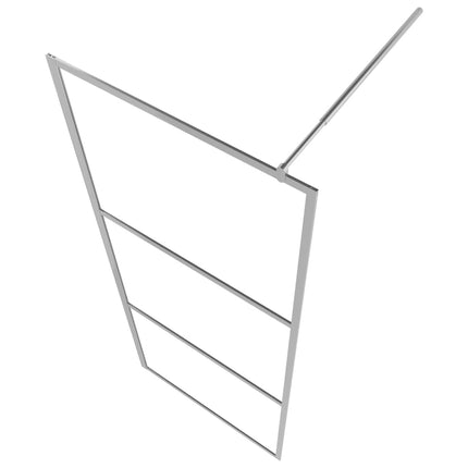 Parete Doccia con Mensola Cromo 100x195cm Vetro ESG e Alluminio