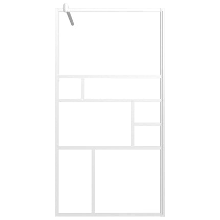 Parete Doccia con Mensola Bianco 115x195cm Vetro ESG e Alluminio