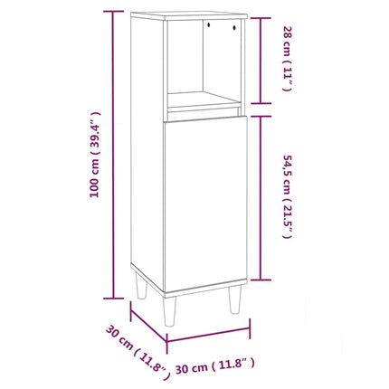 Set di Mobili da Bagno 3 pz Grigio Cemento in Legno Multistrato