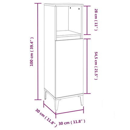 Set Mobili da Bagno 3 pz Grigio Cemento in Legno Multistrato
