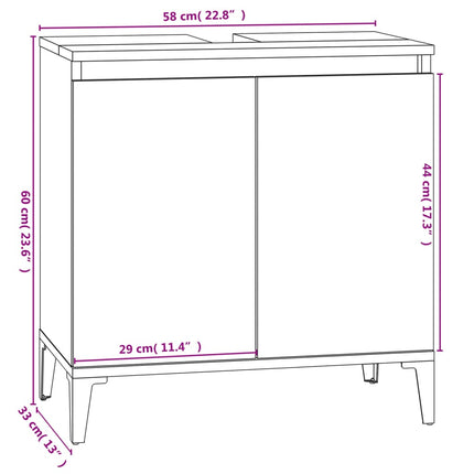 Set Mobili da Bagno 3 pz Grigio Sonoma in Legno Multistrato