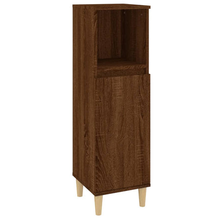 Set Mobili da Bagno 3 pz Rovere Marrone in Legno Multistrato