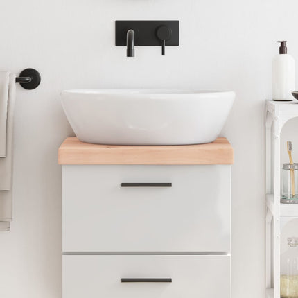 Piano Bagno 40x30x(2-6) cm in Legno Massello Non Trattato