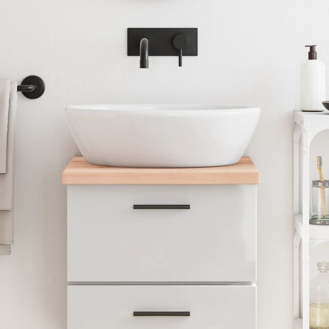 Piano Bagno 40x50x(2-4) cm in Legno Massello Non Trattato
