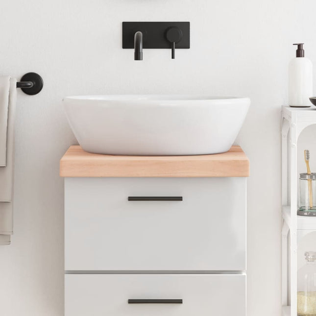 Piano Bagno 40x50x(2-6) cm in Legno Massello Non Trattato