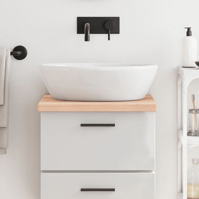 Piano Bagno 40x60x(2-4) cm in Legno Massello Non Trattato