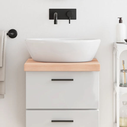 Piano Bagno 40x60x(2-6) cm in Legno Massello Non Trattato