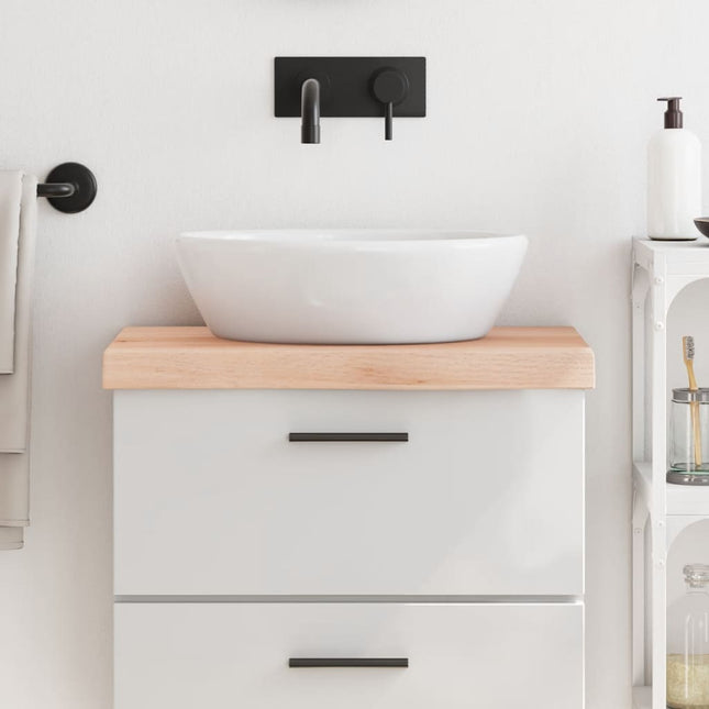 Piano Bagno 60x30x(2-6) cm in Legno Massello Non Trattato