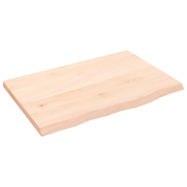Piano Bagno 60x40x2 cm in Legno Massello Non Trattato