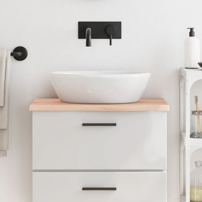 Piano Bagno 60x40x2 cm in Legno Massello Non Trattato