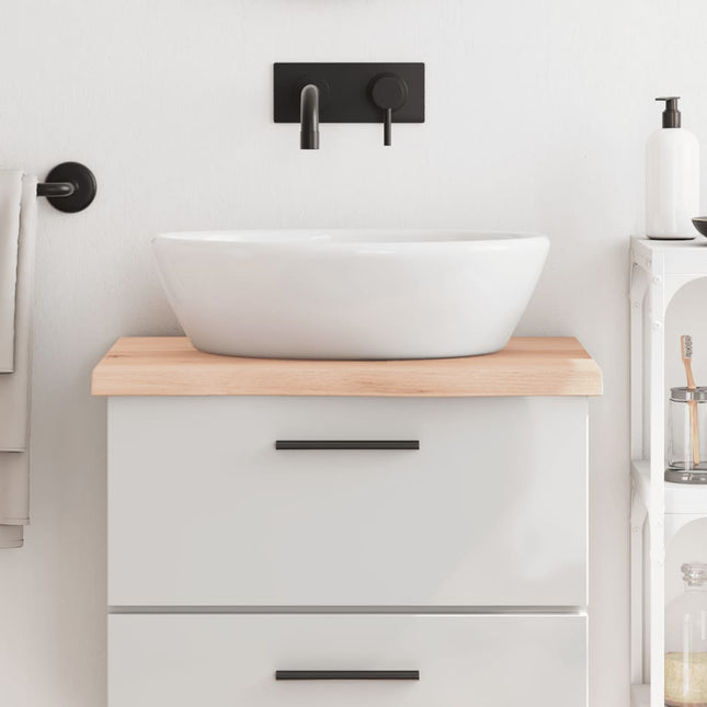 Piano Bagno 60x50x(2-4) cm in Legno Massello Non Trattato