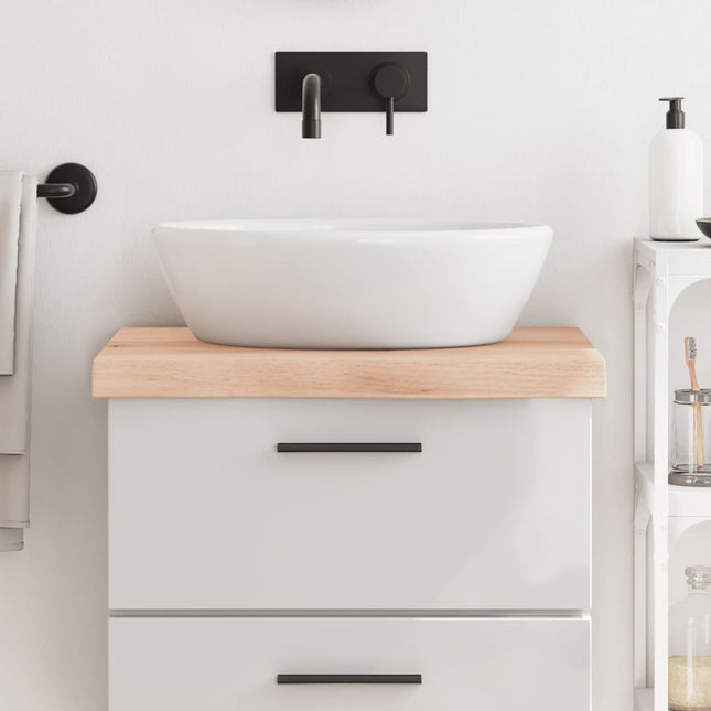 Piano Bagno 60x50x(2-6) cm in Legno Massello Non Trattato