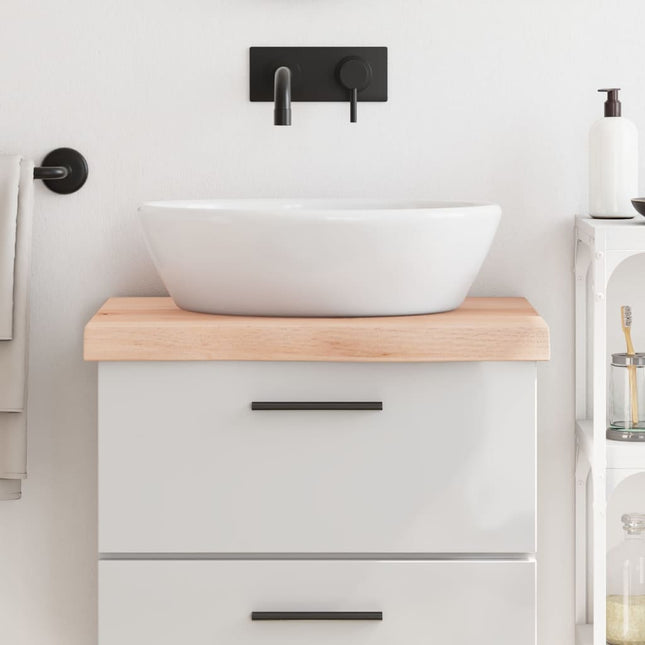 Piano Bagno 60x60x(2-6) cm in Legno Massello Non Trattato