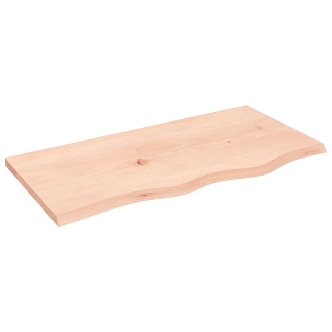 Piano Bagno 80x40x2 cm in Legno Massello Non Trattato