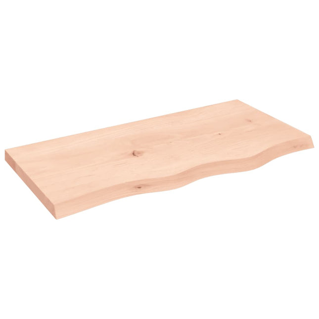 Piano Bagno 80x40x(2-4) cm in Legno Massello Non Trattato