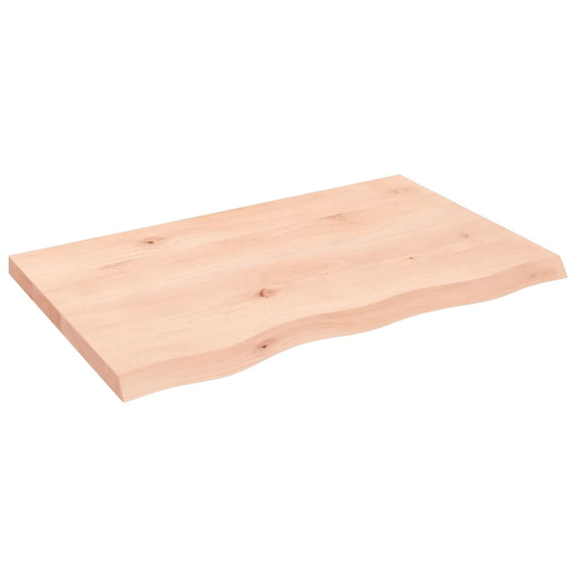 Piano Bagno 80x50x(2-4) cm in Legno Massello Non Trattato
