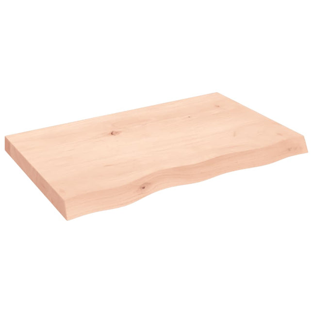 Piano Bagno 80x50x(2-6) cm in Legno Massello Non Trattato
