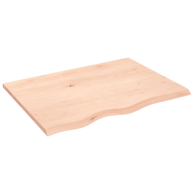 Piano Bagno 80x60x2 cm in Legno Massello Non Trattato