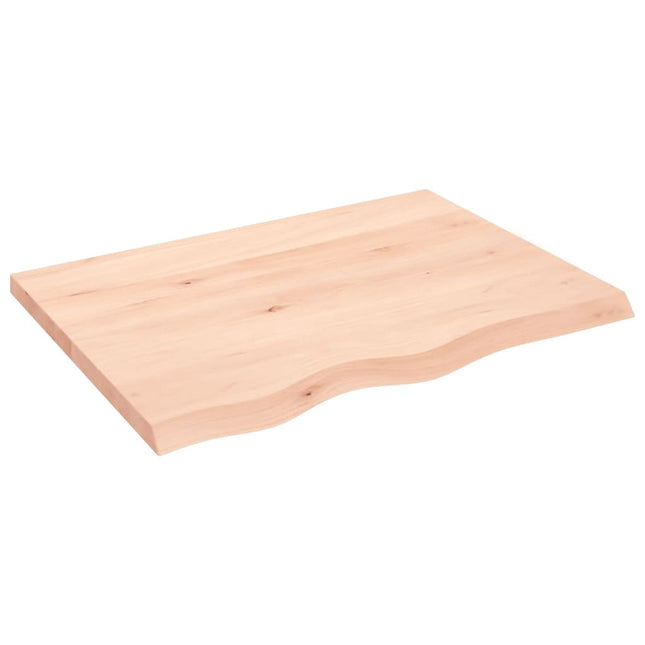 Piano Bagno 80x60x(2-4) cm in Legno Massello Non Trattato