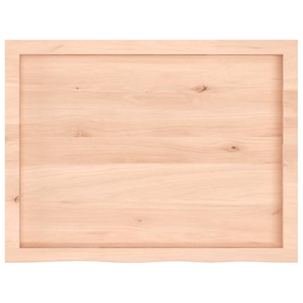 Piano Bagno 80x60x(2-4) cm in Legno Massello Non Trattato