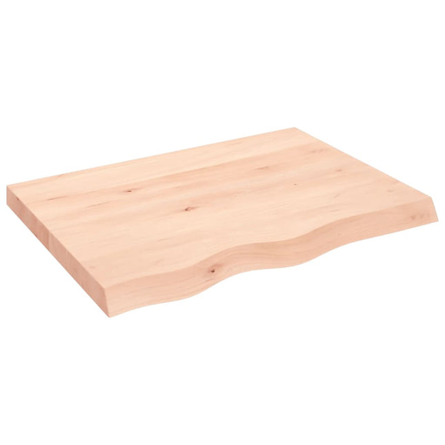 Piano Bagno 80x60x(2-6) cm in Legno Massello Non Trattato