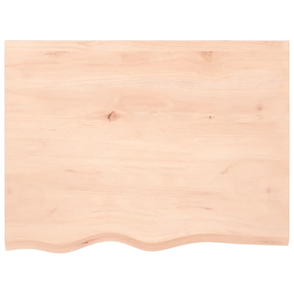 Piano Bagno 80x60x(2-6) cm in Legno Massello Non Trattato