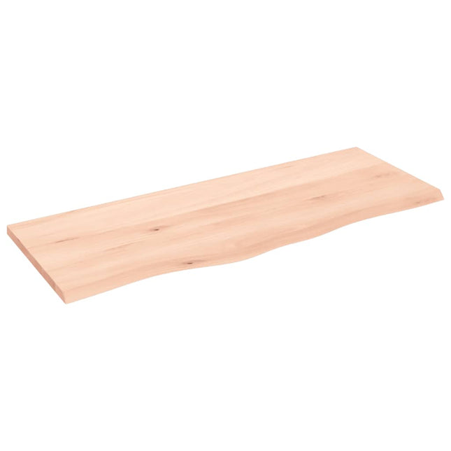 Piano Bagno 100x40x2 cm in Legno Massello Non Trattato
