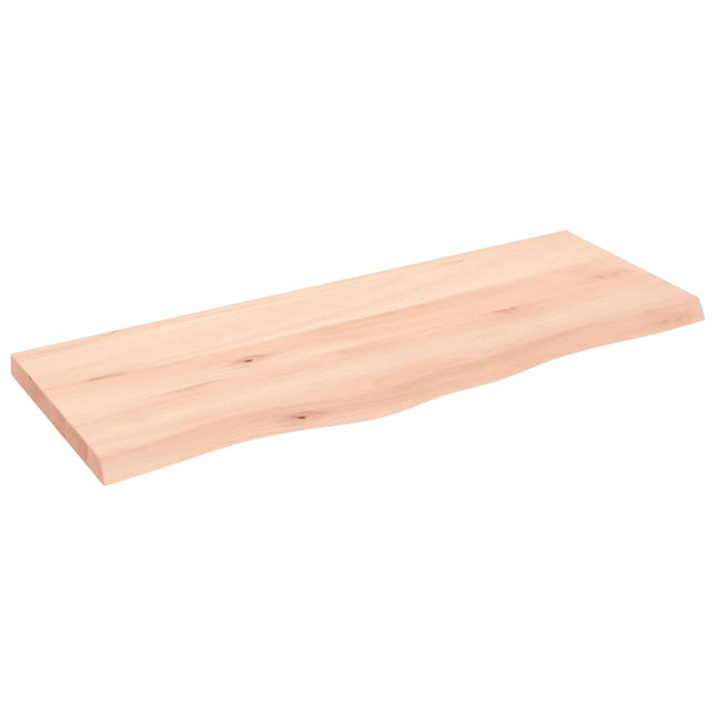 Piano Bagno 100x40x(2-4) cm in Legno Massello Non Trattato