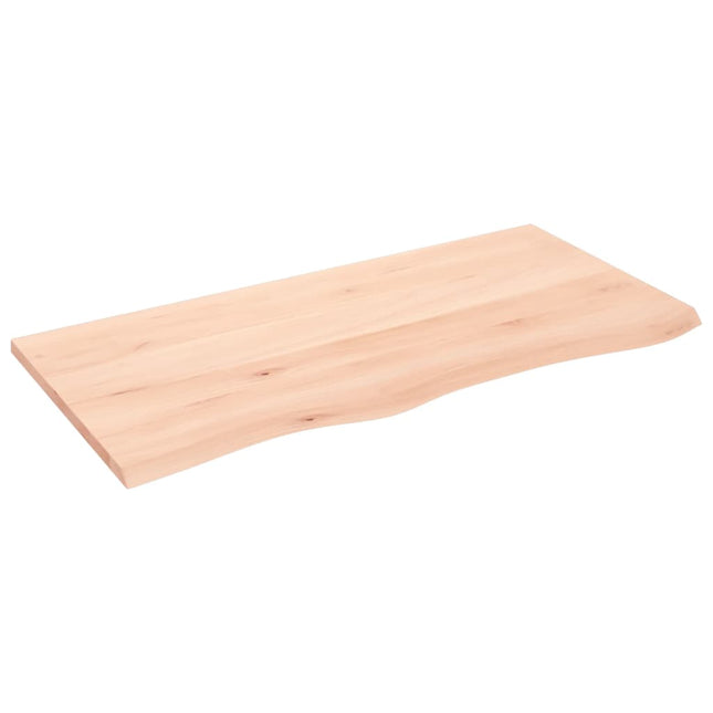 Piano Bagno 100x50x2 cm in Legno Massello Non Trattato