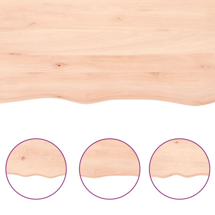 Piano Bagno 100x50x2 cm in Legno Massello Non Trattato