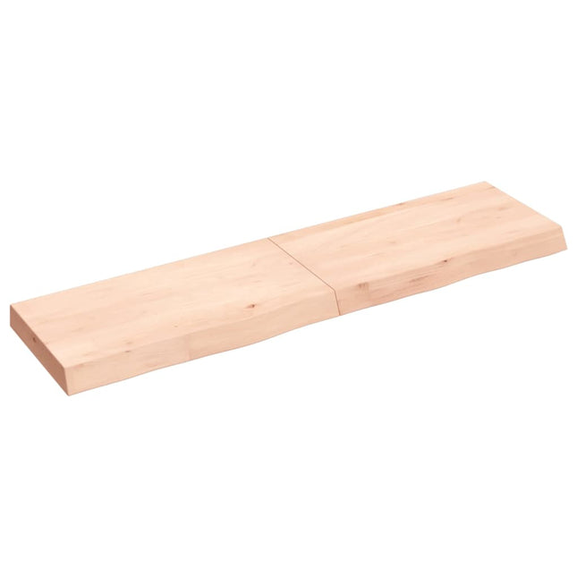 Piano Bagno 120x30x(2-6) cm in Legno Massello Non Trattato