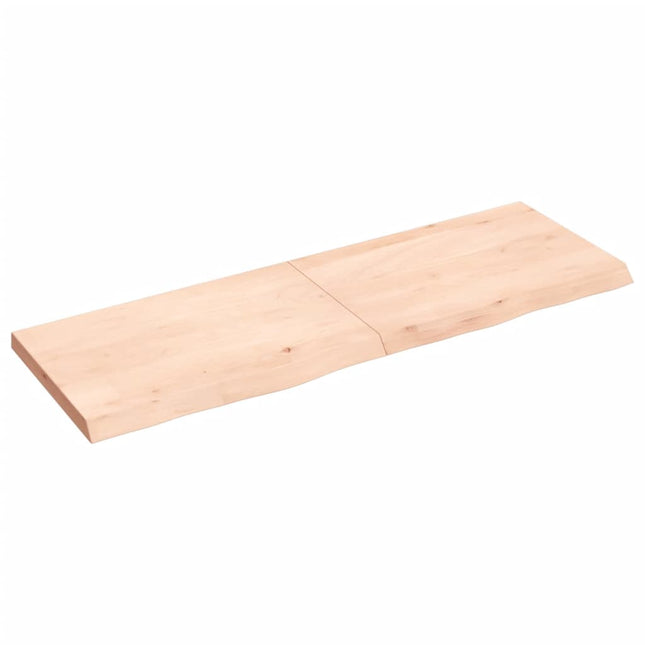 Piano Bagno 120x40x(2-4) cm in Legno Massello Non Trattato