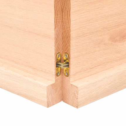 Piano Bagno 120x40x(2-4) cm in Legno Massello Non Trattato