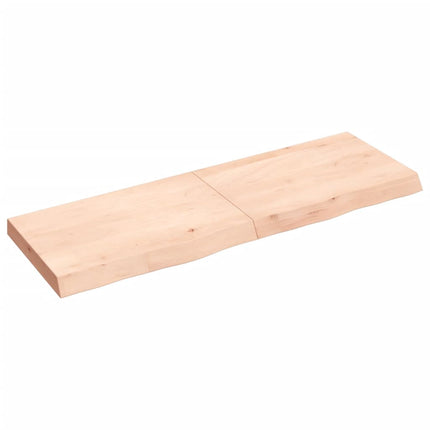 Piano Bagno 120x40x(2-6) cm in Legno Massello Non Trattato