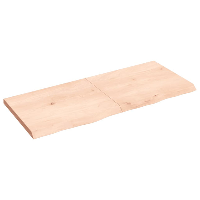Piano Bagno 120x50x(2-4) cm in Legno Massello Non Trattato