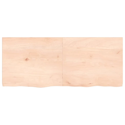 Piano Bagno 120x50x(2-4) cm in Legno Massello Non Trattato