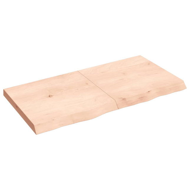 Piano Bagno 120x60x(2-6) cm in Legno Massello Non Trattato