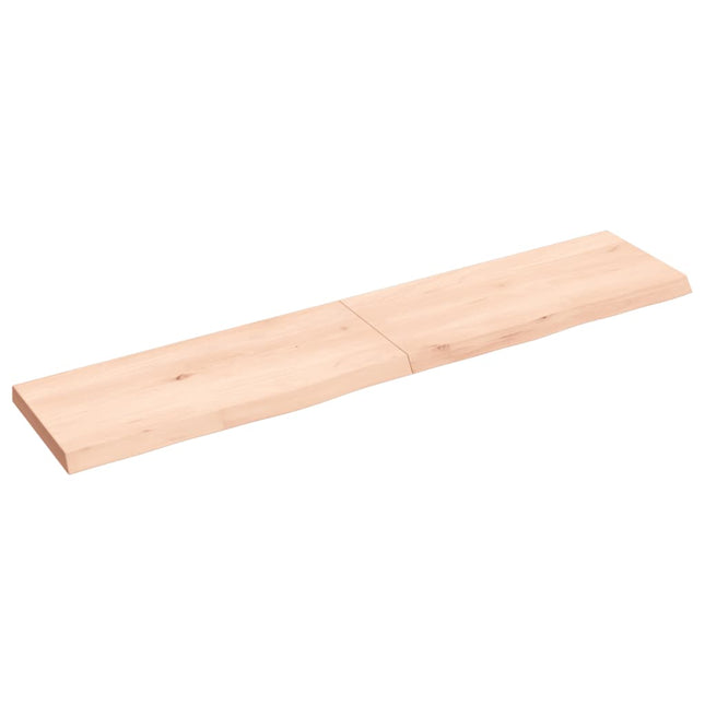 Piano Bagno 140x30x(2-4) cm in Legno Massello Non Trattato