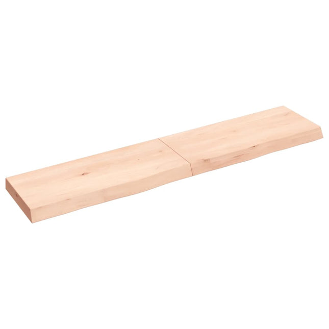Piano Bagno 140x30x(2-6) cm in Legno Massello Non Trattato