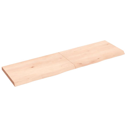 Piano Bagno 140x40x(2-4) cm in Legno Massello Non Trattato