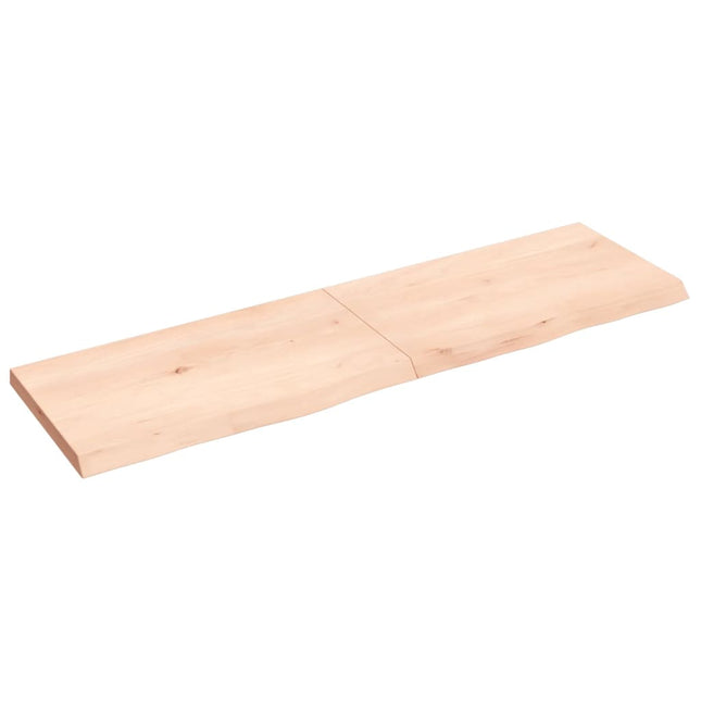 Piano Bagno 140x40x(2-4) cm in Legno Massello Non Trattato