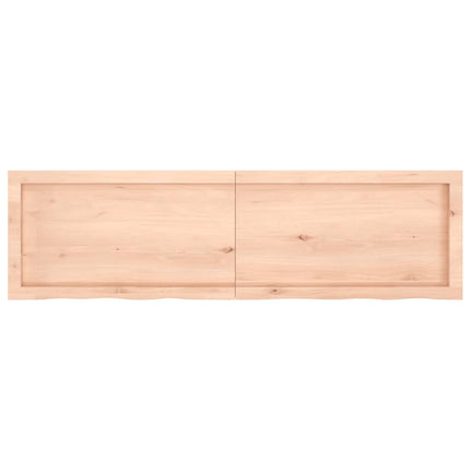 Piano Bagno 140x40x(2-4) cm in Legno Massello Non Trattato